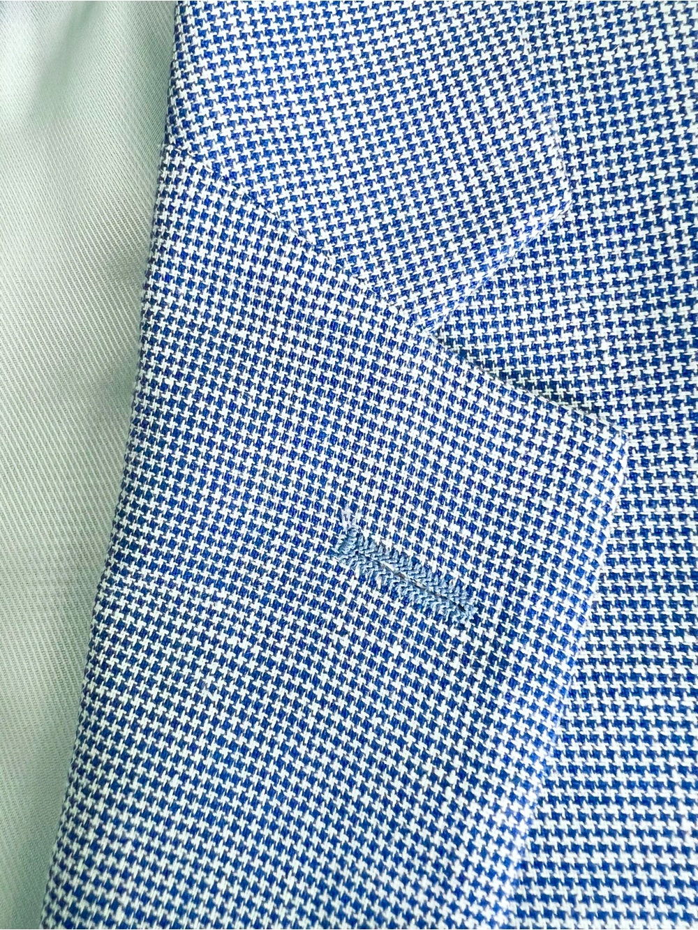 Linen & Wool Jos. A. Bank Blue and White Houndstooth Sport Coat